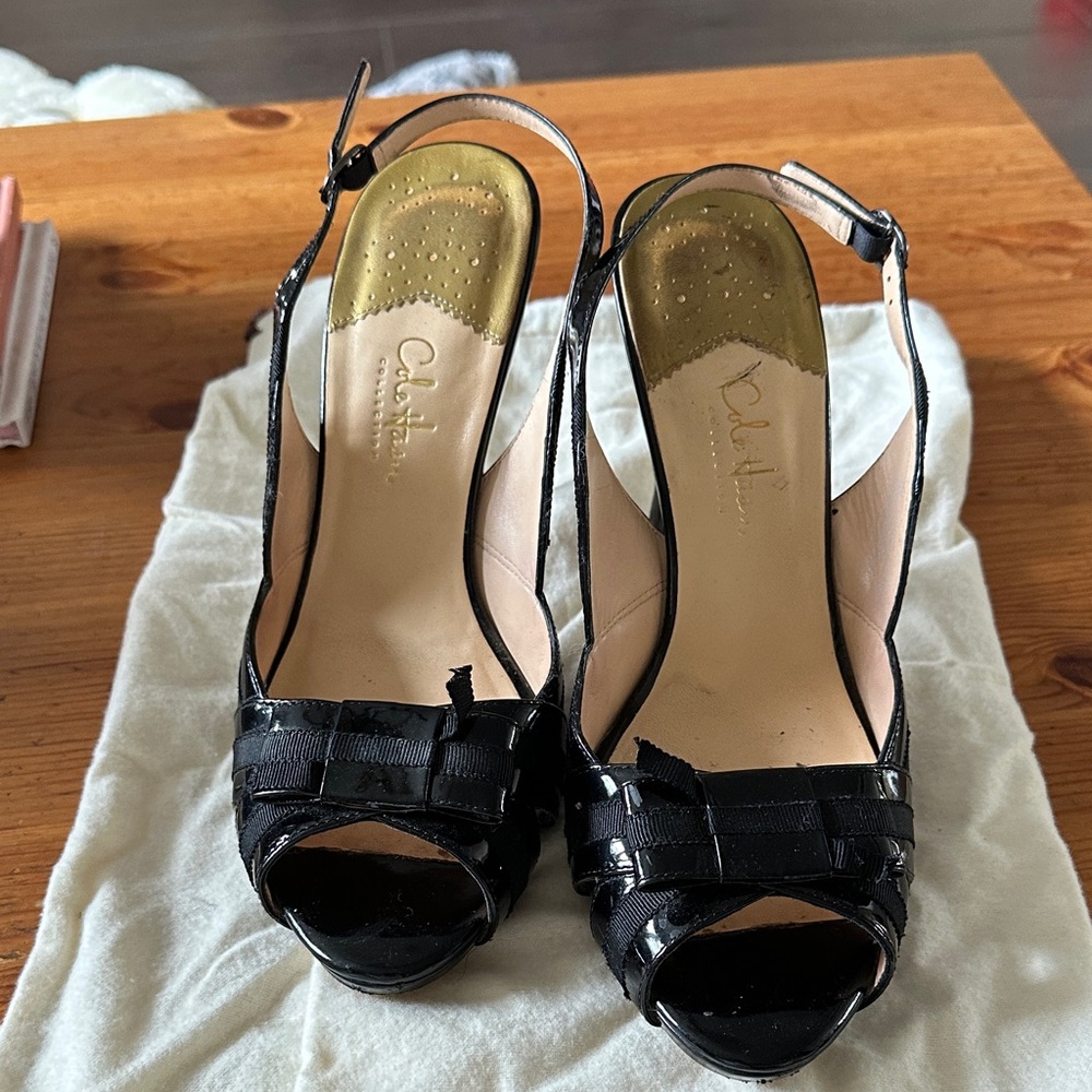 Cole Haan Air Sling Black Strappy Heels